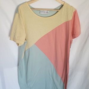 80s retro geometric tshirt maxi dress